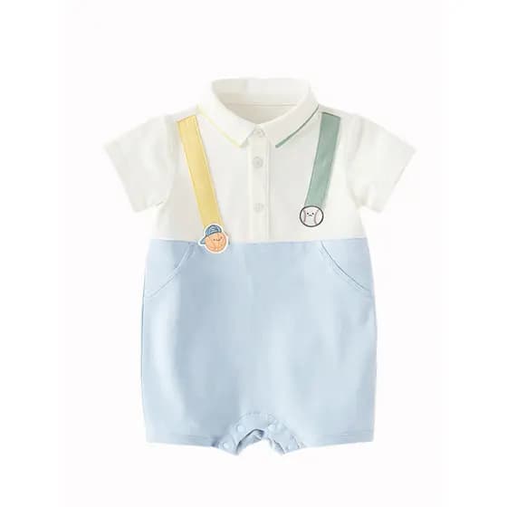 2026 novo estilo macacão de bebê verão estilo fino bebê menino macacão classe a manga curta pequeno mestre verão 73 tama