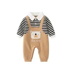 Outubro junho bebê junho junho macacão recém-nascido primavera outono estilo bebê malha exterior wear Super bonito taman