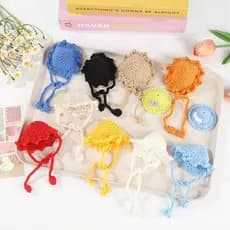 Luz de luxo requintado chapéu de lã jóias bonito cinta artesanal diy tricô acessórios roupas mão gancho doce chapéu