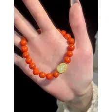 Xiaohongshu mesmo estilo sintético sul vermelho vitrificado cabaça pulseira feminino nicho Retro pulseira estudante meni