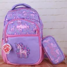 Mingxinjia estoque pronto austrália smiggle papelaria rosa unicórnio estudante mochila presente das crianças