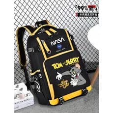 Mochila masculina mochila NASA Co-marca gato e rato Street Wear grande capacidade mochila infantil meninos elementar Sch