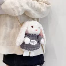 Menina saco bonito dos desenhos animados coelho de pelúcia saco do mensageiro moda boneca menina boneca saco moda pequen