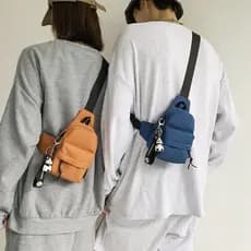 Menino mochila moda pequeno saco na moda versão coreana bonito saco de peito das crianças leve All-Match passeio jogar m