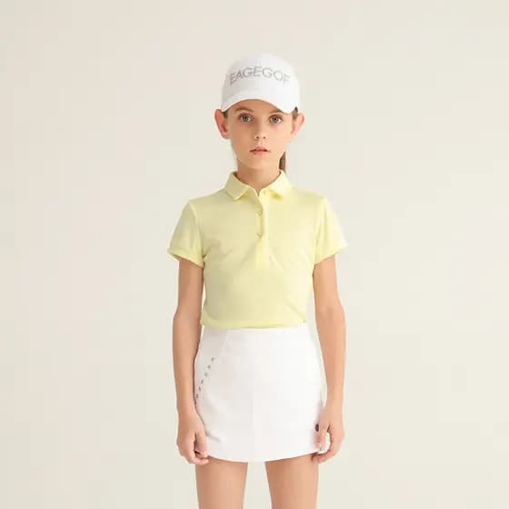 Eg roupas de golfe infantis meninas camisa POLO de manga curta verão novo estilo juventude roupas esportivas de secagem