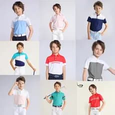 EG roupas de golfe infantis meninos camiseta de manga curta camisa POLO verão juventude roupas esportivas infantis topos