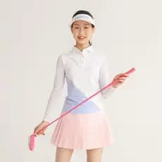 Novo estilo, por exemplo, roupas de golfe para meninas, protetor solar, seda gelada, manga comprida, verão, roupas juven