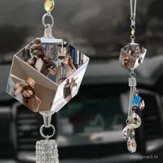 Decoração de carro personalizada com fotos AIFLM, lindo acessório para espelho retrovisor interno, um presente para famí
