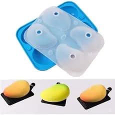 Forma de bolo em 3D com 4 furos em forma de manga, forma de pudim de frutas, forma de gelo, forma de gelatina, forma de