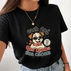 Camiseta Feminina Babylook t shirt blusinha coleção cada cachorro que lamba