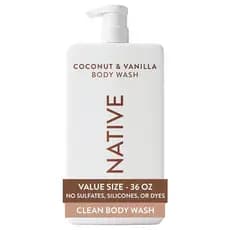Sabonete Líquido Nativo para Mulheres e Homens, Coco e Baunilha, Frasco com Bomba de 36 oz, Sem Sulfatos e Suave