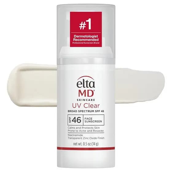 Protetor Solar Facial EltaMD UV Clear SPF 46, Protetor Solar Sem Óleo com Óxido de Zinco, Recomendado por Dermatologista