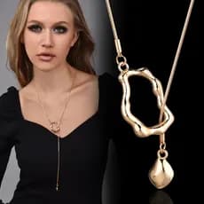 Colar oco pingente exclusivo geométrico Irregular clavícula corrente ajustável acessórios de moda