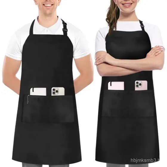 Avental de Cozinha Utopia, Pacote com 2 Aventais, Ajustável com 2 Bolsos, Resistente à Água e Óleo, Avental de Cozinha p