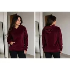 BLUSA De Frio Com Pelinho touca inverno Roupa Femenina Quentinha
