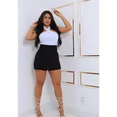 Short Saia 3 BOTÕES Bengaline modelador roupa femenina pra verão novidades
