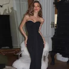 Vestido francês, mostrando o corpo, saia quadril Streamer, roupas femininas de peito envoltório, 2026 novos produtos de