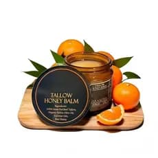 Bálsamo de Sebo de Carne Bovina Orgânico Alimentada a Pasto com Mel Cru - Creme Hidratante para Pele Macia e Suave - Hid