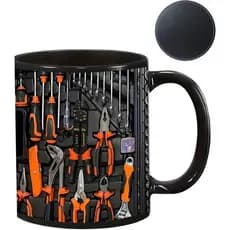 Conjunto de Canecas de Café 3D Craftsman Toolbox, Caneca de Café Toolbox, Caneca de Cerâmica, de 11 oz, com um to