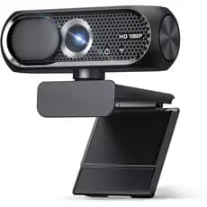 Webcam HD 1080P com Microfone, Cancelamento de Ruído, Tampa de Privacidade, Lente Grande Angular, Correção Automática de