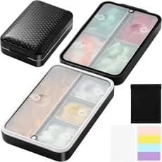 Organizador de Pílulas para Viagem, Organizador de Pílulas para Viagem com Etiquetas e Bolsa de Armazenamento, Caixa de
