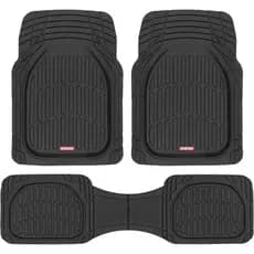 Tapetes FlexTough da Motor Trend para Carros, Tapetes Automotivos Pretos com Borda Profunda para Todas as Condições Clim