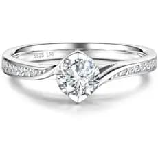 Anel De Diamante Cultivado AGVANA Soulful Gleam 0.3-1.0 Quilates Em Prata Esterlina (0.4-1.1 Ct . Tw) Casamento De Anive
