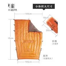 Jingxing Duck Down Quilt Outdoor Ultra-Leve Camping Inverno Quente 20D Multifuncional 700 + FP Saco de Dormir