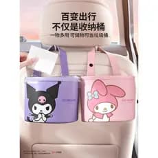 Sanrio Kuromi Caixa de armazenamento de carro Bolsa de armazenamento traseiro do assento de carro Lixeira de armazenamen