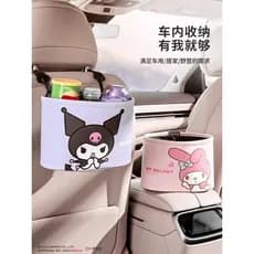 Sanrio Kuromi Balde de armazenamento traseiro do assento de carro Bolsa Armazenamento de assento de carro Bolsa Armazena