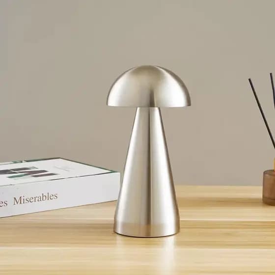 Lâmpada de Mesa Simples com Carregamento USB, Lâmpada de Mesa com Decoração de Cogumelo, Lâmpada de Dupla Função para Ca