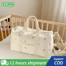 Bolsa Bordada Fofa/ Bolsa de Viagem de Grande Capacidade/ Bolsa de Maternidade para Hospital/ Bolsa de Maternidade Grand