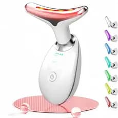 Massageador facial Cotsoco de 7 cores, massageador facial e de pescoço com 7 luzes LED, dispositivo para cuidados com a