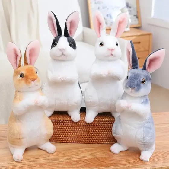 Brinquedo de pelúcia fofo em forma de coelho, peça única de pelúcia macia, boneco de coelho de desenho animado para deco