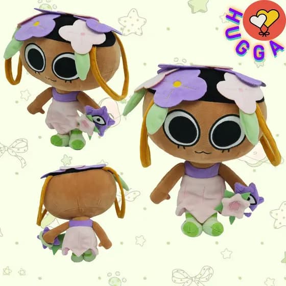 HUGGA Brinquedo de Pelúcia Fofo, Versão para Meninas, Princesa Fada Flor Roxa, Boneca de Animal Anjo Realista e Macia, A