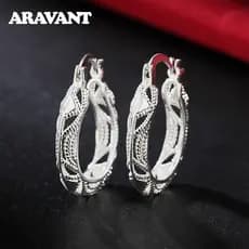 Brincos Vintage de Prata 925 com Design de Guirlanda Oca da Aravant, Acessórios de Moda Feminina