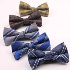 6 * 12CM Retro Moda Masculina Listrado Xadrez Ponto Poliéster Gravata Borboleta Festa De Negócios De Casamento