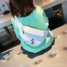 DALTON Bolsa De Cintura De Desenho Animado , Peito Mickey Com Zíper De Grande Capacidade Mensageiro Leve Kawaii PU Ombro