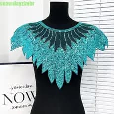 SOMEDAYZL0M Gola De Renda Com Lantejoulas , Decote Apliques Artesanais DIY , Remendo De Requintado Brilhante