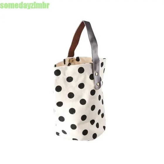 SOMEDAYZL0M Bolsa Balde De Lona De Bolinhas , Lancheira Estilo Coreano , Sacola De Múmia De Grande Capacidade