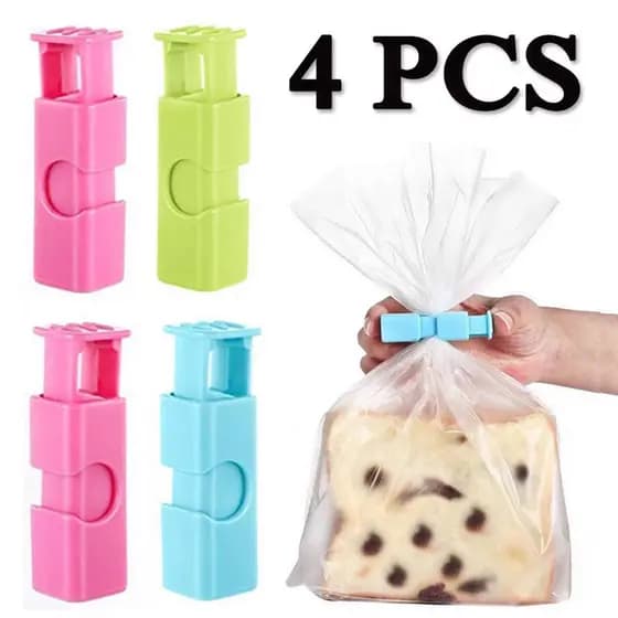 Kit de Vedação com 1/4 de Vedantes, Clipe para Sacos, Selador de Embalagens, Fecho Reutilizável