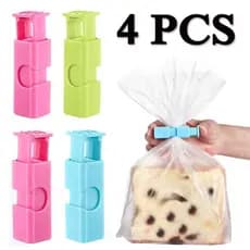 Kit de Vedação com 1/4 de Vedantes, Clipe para Sacos, Selador de Embalagens, Fecho Reutilizável