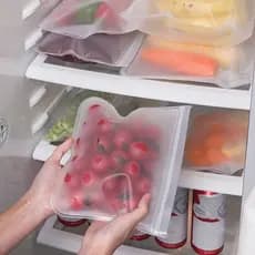 Saco de Armazenamento de Silicone Livre de BPA / Saco para Armazenar Alimentos/Vegetais para Refrigerador/Freezer