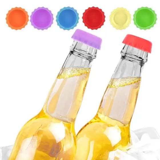 Tampa de garrafa reutilizável de gel de sílica, tampa selada para cerveja, vinagre, molho de soja, refrigerante, cola, t