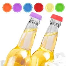 Tampa de garrafa reutilizável de gel de sílica, tampa selada para cerveja, vinagre, molho de soja, refrigerante, cola, t