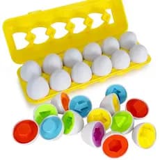 Brinquedo de Ovos Correspondentes para Crianças de 1 a 3 Anos, Jogo Educacional Montessori de Classificação de Cores e F
