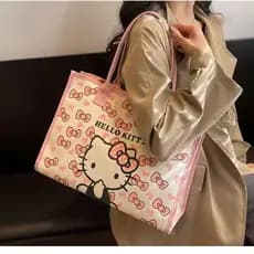 Bolsa de Ombro Feminina Sanrio Hello Kitty, Nova e Bonita, Grande Capacidade, Bolsa de Uso Diário