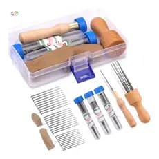 Conjunto de ferramentas para fabricação de feltro de lã, equipado com três tamanhos de agulhas e cabos de madeira, agulh