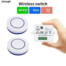 Interruptor Sem Fio RF 433MHz , Inteligente De Controle Remoto , Botão De Pressão Para Lâmpada Liga/Desliga , Eletrodomé