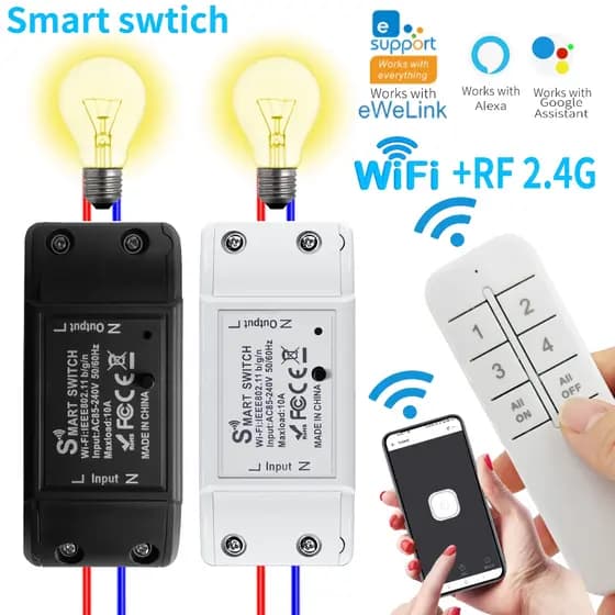 eWelink WiFi Smart Switch Controle Remoto Sem Fio Funciona Com Aplicativo Alexa E Google Home Voice Control